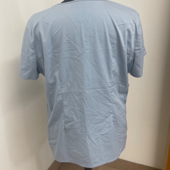 Med Works Epic Scrub Top Blue V-Neck 2XL Women’s 7300 Short Sleeve Pockets - Picture 4 of 5